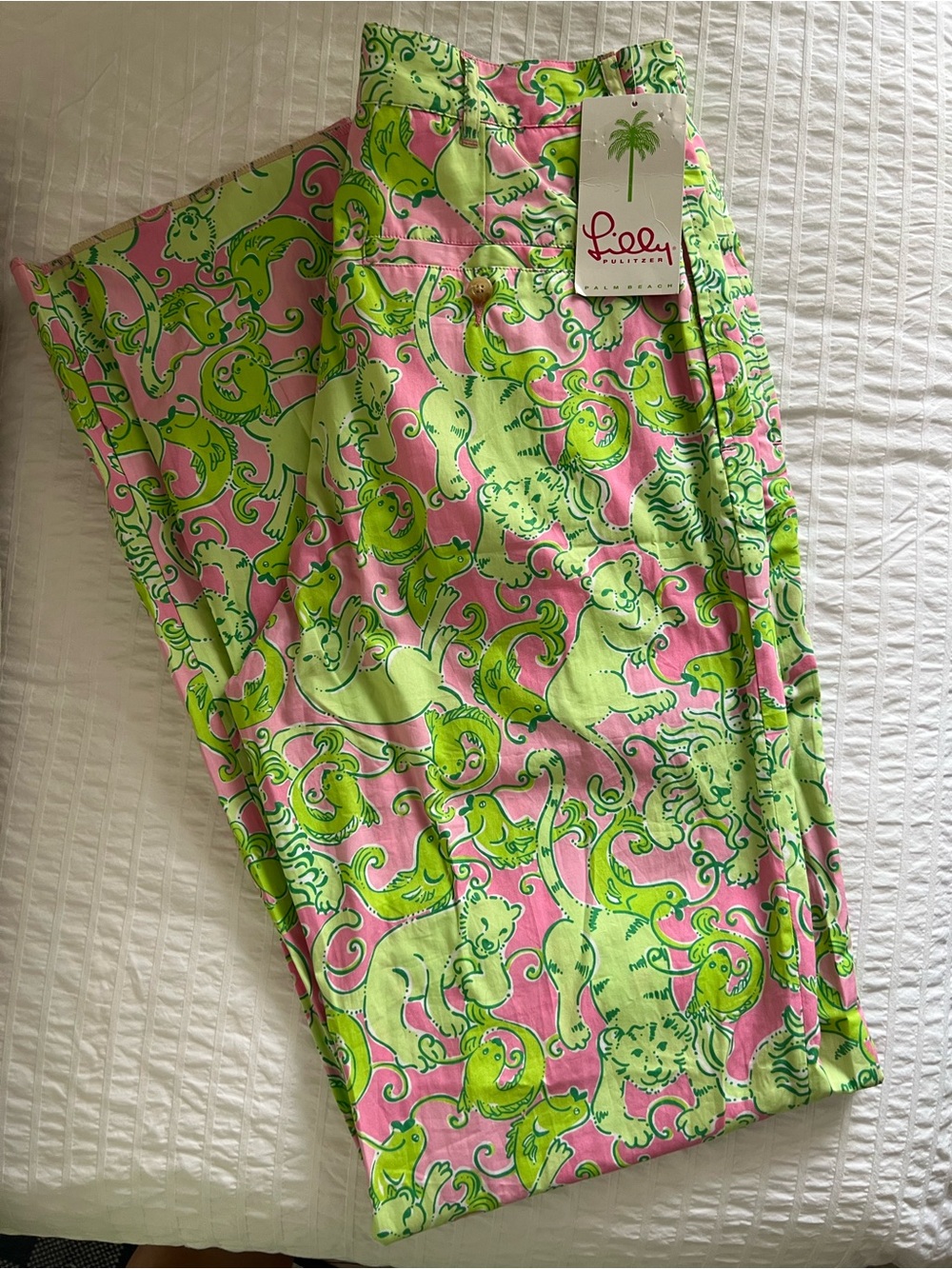 Lilly Pulitzer Mens Pink & Lime Printed Stretch pants 32